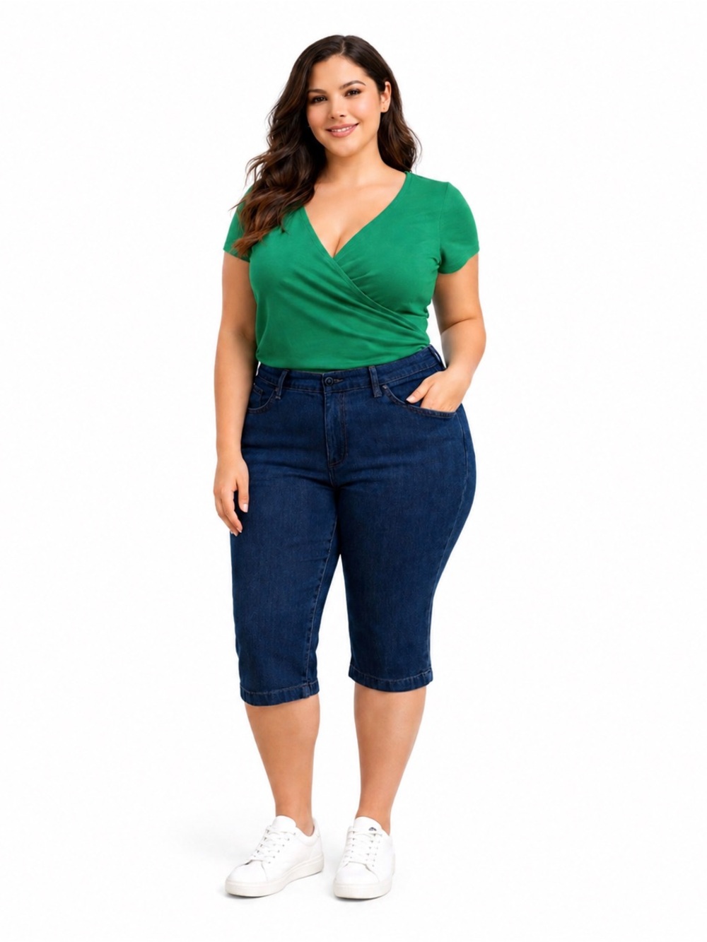 St. John's Bay Dark Blue Jean Capri 24W